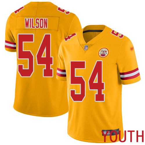 Youth Kansas City Chiefs #54 Wilson Damien Limited Gold Inverted Legend Nike NFL Jersey
